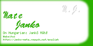 mate janko business card